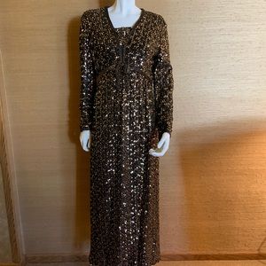 Vintage 1960s Miss Elliette gold sequin dress